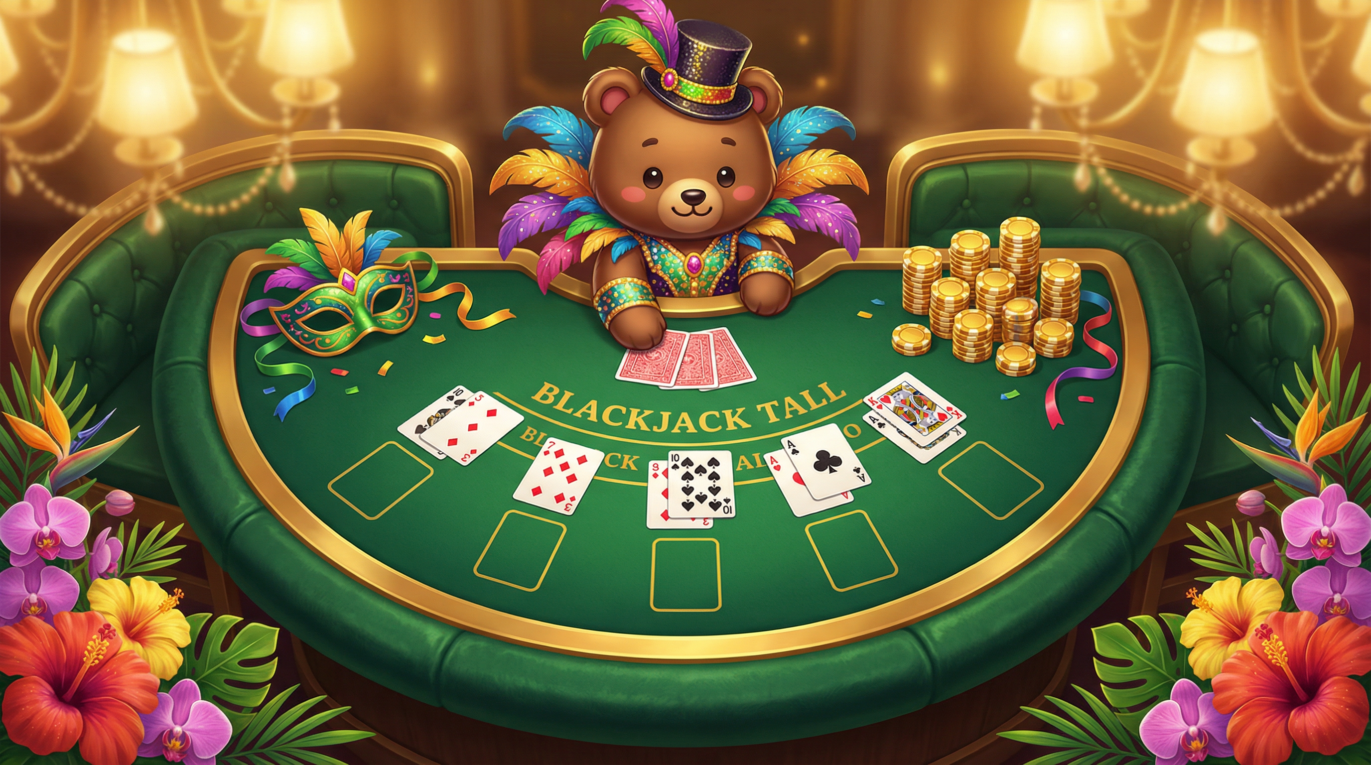 Mesa de Blackjack lottubet com dealer urso