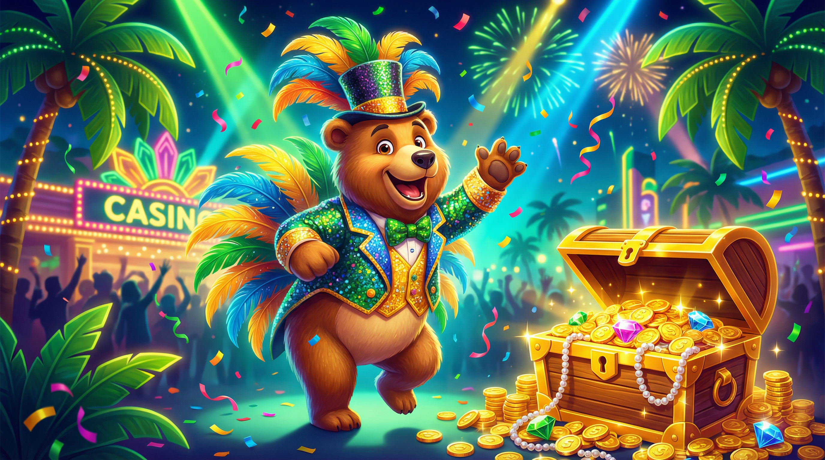 lottubet promoções e bônus com urso mascote celebrando vitórias