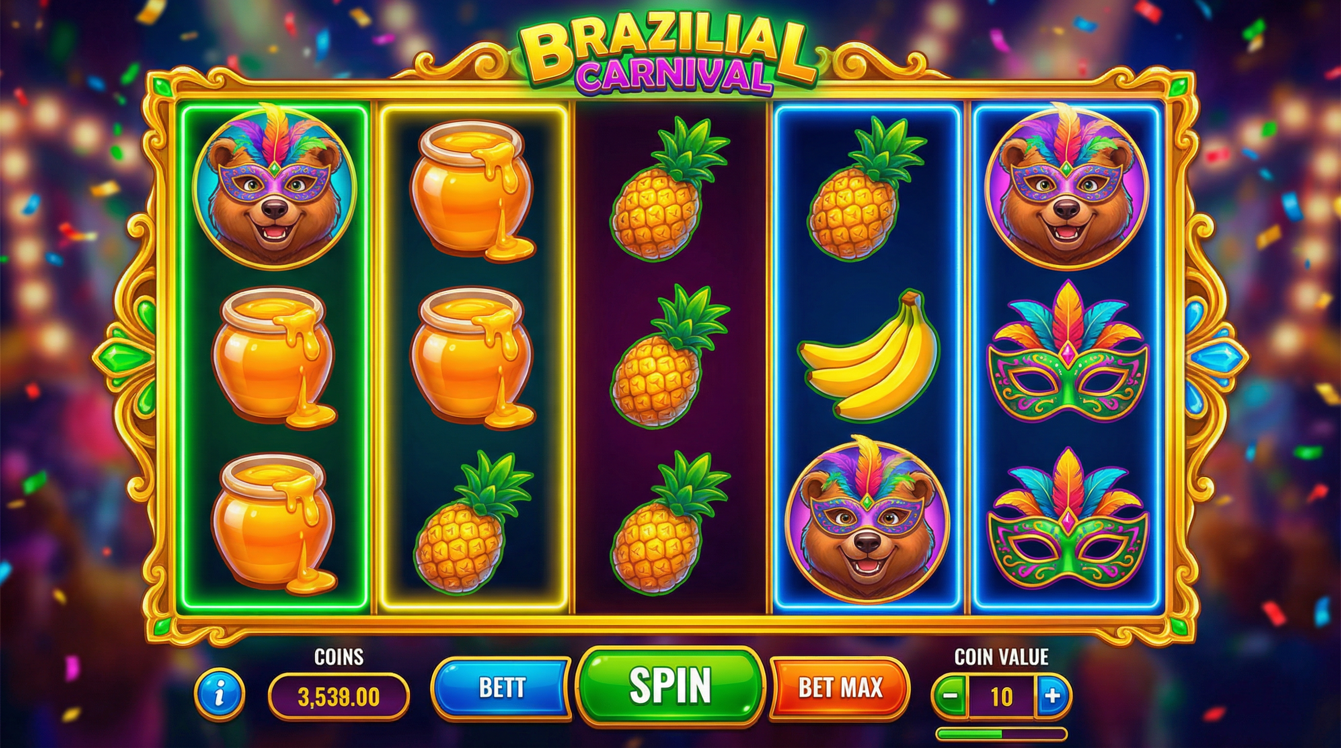 Caça-níqueis lottubet com tema carnaval brasileiro